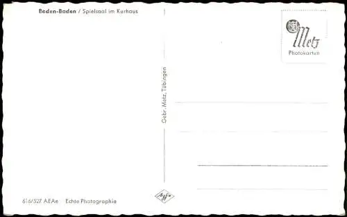Ansichtskarte Baden-Baden Spielsaal im Kurhaus 1961