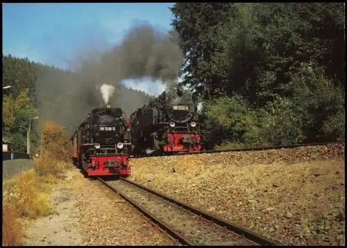 Ansichtskarte Alexisbad-Harzgerode Dampflokomotive Bahnhof 1988