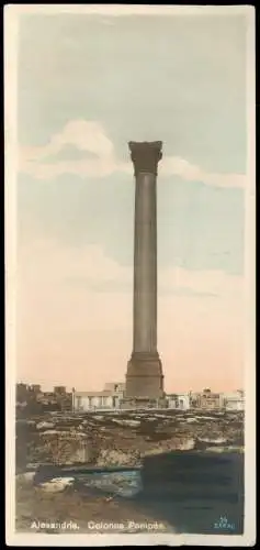 Alexandrien الإسكندرية‎, al-Iskandariyya Colonne Pompée. Colorfoto Ak 1928 Ägypten Egypt