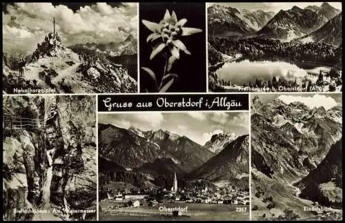 Oberstdorf (Allgäu) Mehrbildkarte mit diversen Allgäu Umland-Ansichten 1961