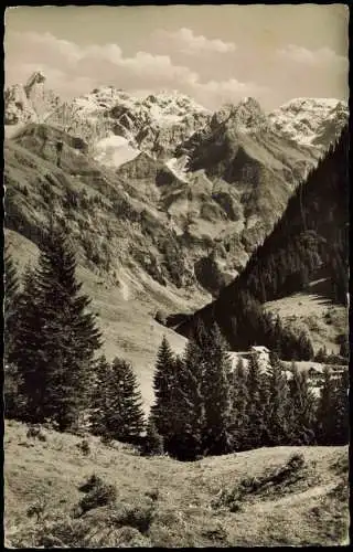 Einödsbach-Oberstdorf (Allgäu) Ortsansicht mit Berg-Panorama 1958