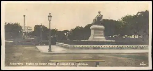 Alexandrien الإسكندرية,  Colonne de Khartoum. Colorfoto AK 1926  Egypt Ägypten