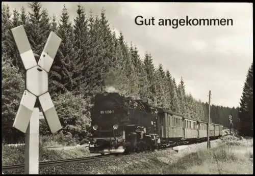 Eisenbahn & Railway Dampflokomotive "Gut Angekommen" (Andreaskreuz) 1984