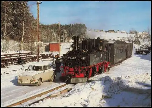 Ansichtskarte  Eisenbahn & Railway Dampflokomotive im Bahnhof Neuheide 1994