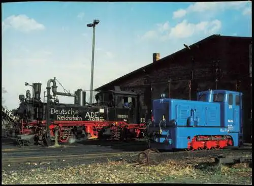 Schmalspurbahn Oschatz-Mügeln-Kemmlitz vor dem Mügelner Lokschuppen 1993