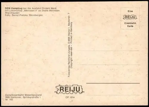 Eisenbahn & Railway DEW-Dampfzug bei der Ausfahrt Rinteln Nord 1980