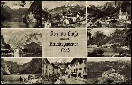Ansichtskarte Berchtesgaden Mehrbildkarte mit Umland-Ansichten 1963