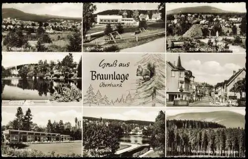 Braunlage Mehrbildkarte mit Ortsansichten u.a. Kurpark Kurhaus 1960