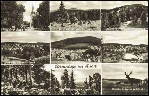 Ansichtskarte Braunlage Mehrbildkarte mit 9 Orts- u. Umland-Ansichten 1966