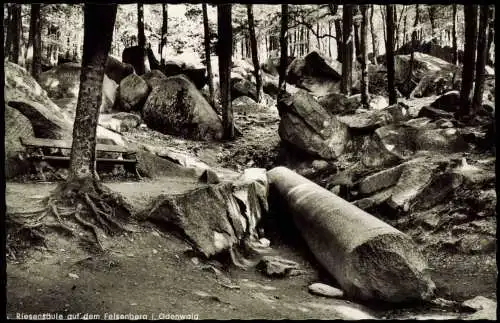 Ansichtskarte .Hessen Riesensäule auf dem Felsenberg i. Odenwald 1960