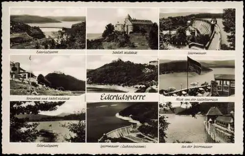 Ansichtskarte Waldeck (am Edersee) Edertalsperre Mehrbild AK 1956