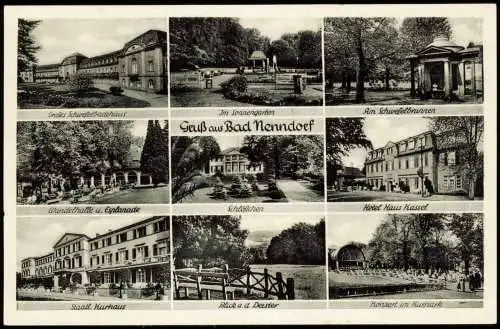 Bad Nenndorf Mehrbild-AK   9 Ortsansichten u.a. Sonnengarten  Kassel uvm. 1955