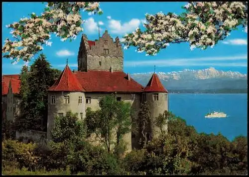 Ansichtskarte Meersburg Burg Meersburg Baumblüte Alpen 1981