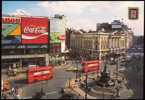 Postcard London Piccadilly Circus and Statue of Eros 1980