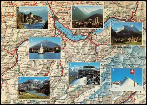 .Schweiz Landkarten AK Berner Oberland Bernois - Bernese Oberland 1984