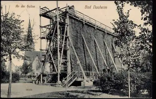 Ansichtskarte Bad Nauheim Gradierwerk Saline und Kirche 1911