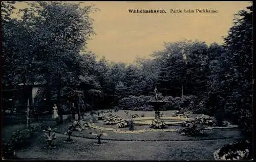 Ansichtskarte Wilhelmshaven Partie beim Parkhause. 1907