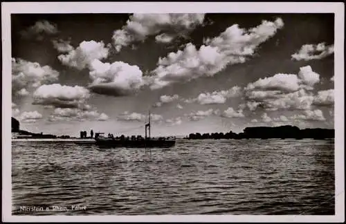 Ansichtskarte Nierstein Fähre Rhein Stimmungsbild Fotokarte 1941