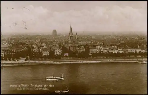 Ansichtskarte Köln Totalansicht des nördlichen Stadtteils - Fotokarte 1930