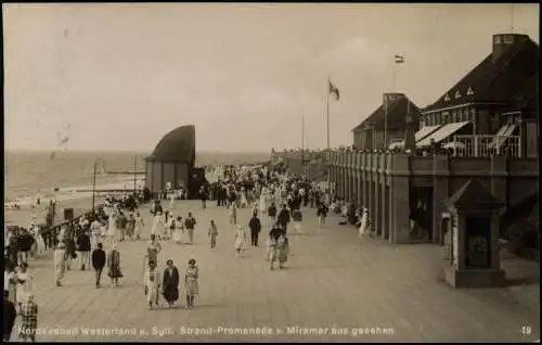 Ansichtskarte Westerland-Sylt Promenade - Fotokarte 1927