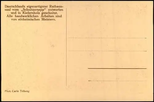 Ansichtskarte Triberg im Schwarzwald Rathaussaal 1929