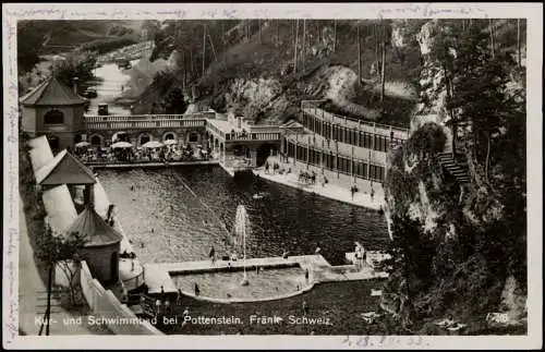 Ansichtskarte Pottenstein Kur- und Schwimmbad Fränkische Schweiz 1933