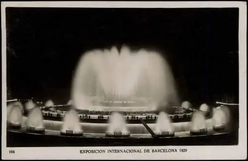 Postales Barcelona Exposició Internacional bei Nacht 1929