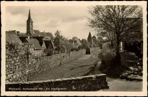 Ansichtskarte Wolframs-Eschenbach Straßenpartie am Stadtgraben Fotokarte 1934