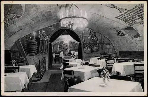 Ansichtskarte Rüdesheim (Rhein) Gasthaus zum Felsenkeller - Keller 1938