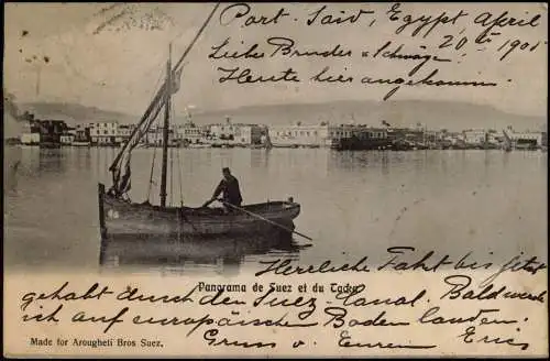 Postcard Suez السويس as-Suways Panorama de Suez et du Tacka 1905  Egypt Ägypten