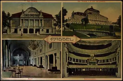 Ansichtskarte Kassel Kgl. Theater Foyer Saal 4 Bild 1914