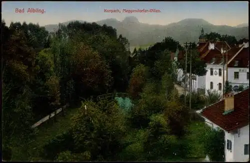 Ansichtskarte Bad Aibling Kurpark, Meggendorfer-Villen. 1916