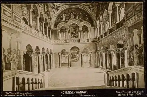 Ansichtskarte Hohenschwangau-Schwangau Schloss - Thronsaal - Fotokarte 1898