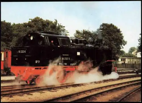 Ansichtskarte Kühlungsborn Schmalspurlok 99 2323 am Bahnhof 1985