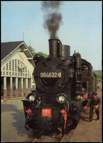 Binz (Rügen) Dampflokomotive i Bahnhof Schmalspurbahn Putbus-Göhren 1985