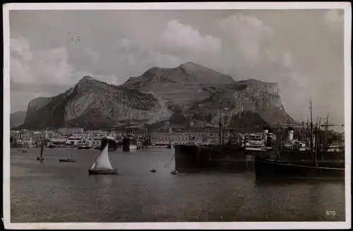 Cartoline Palermo Palermo   Hafen und Monte Pellegrino 1930  Sicilia Sizilien