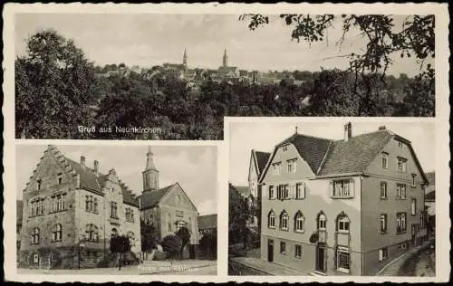 Neunkirchen (Baden) Mehrbild-AK u.a. mit Gasthaus u. Pension Zum Adler 1950