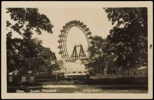 Ansichtskarte Prater-Wien Prater Riesenrad und Lilliputbahn 1940