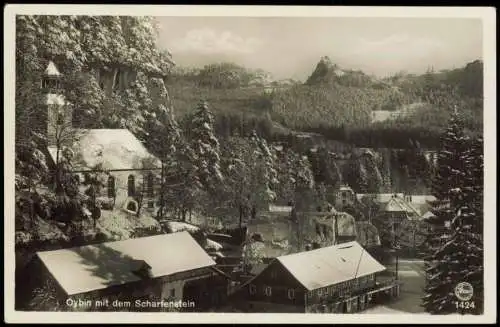 Oybin mit dem Scharfenstein Zittauer Gebirge 1940  2. WK FeldpostFP-Nr. 05272