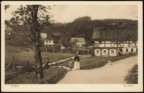 Ansichtskarte Oybin Umland-Ansicht; Partie "Die Hölle" 1910