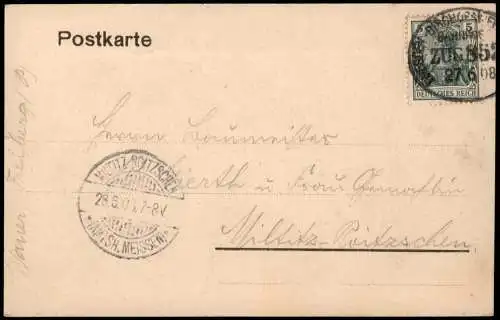 Ansichtskarte Oybin Berg Oybin 1908   Bahnpost gel Bahnpoststempel Zug 852