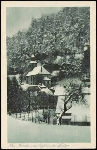 Ansichtskarte Oybin Die Kirche von Oybin im Winter Bergkirche 1925