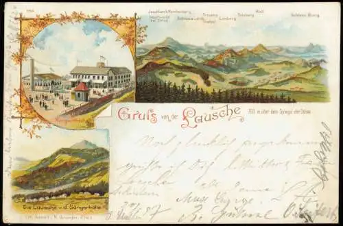 Litho AK Waltersdorf-Großschönau Sachsen Litho-AK Gruss  Berg-Wirtschaft 1907