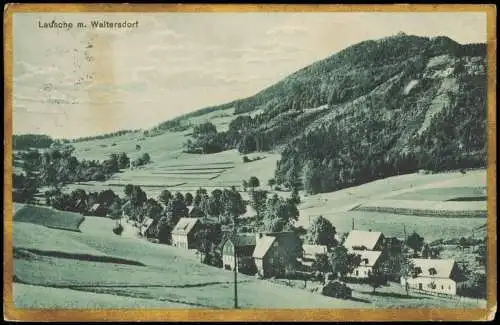 Waltersdorf-Großschönau (Sachsen) Lausche m. Waltersdorf 1929/1925 Goldrand