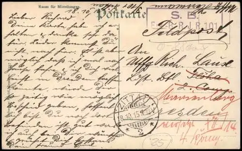 Waltersdorf-Großschönau (Sachsen) Umland-Ansicht Lausche Luž 1915  Feldpost