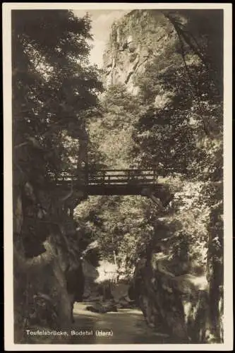 Ansichtskarte Treseburg Teufelsbrücke, Bodetal Harz - Fotokarte 1930