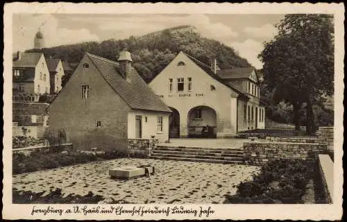 Ansichtskarte Freyburg (Unstrut) Haus und Ehrenfriedhof Ludwig Jahn 1942