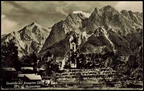 Ansichtskarte Grainau Panorama mit Alpspitze, Kl. u. gr. Waxenstein 1961