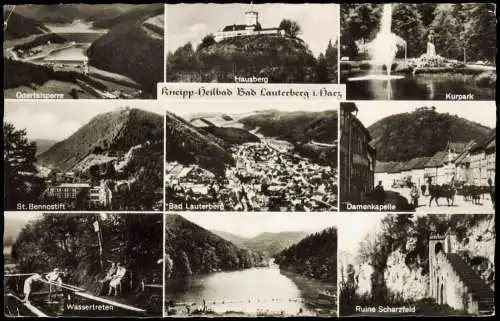 Bad Lauterberg im Harz Mehrbildkarte mit 9 Orts- und Umlandansichten 1958