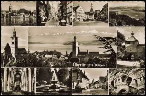 Ansichtskarte Überlingen Mehrbildkarte mit div. Ortsansichten 1958